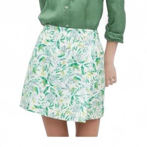 Ellen Tracy XL Linen-Blend Floral Skort -